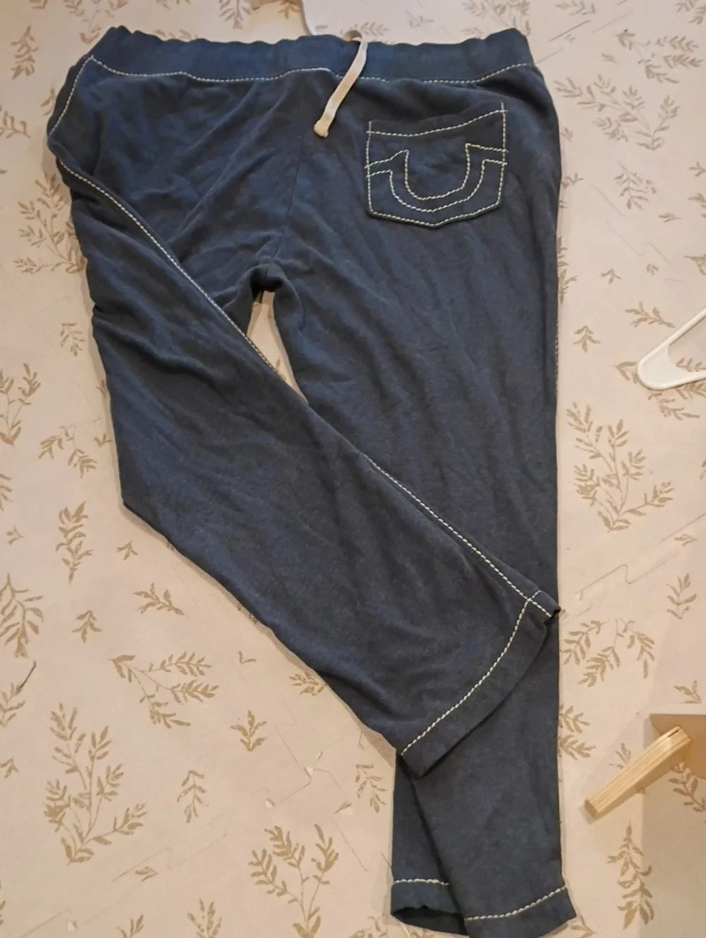 True Religion Men's 2XL Navy Drawstring Joggers